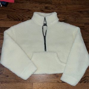 White Fox Cropped Sweater